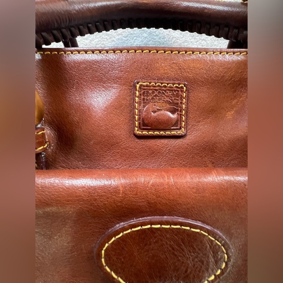 Dooney Bourke Handbag Chestnut Florentine Leather Front Pocket‎ Satchel - Picture 3 of 15